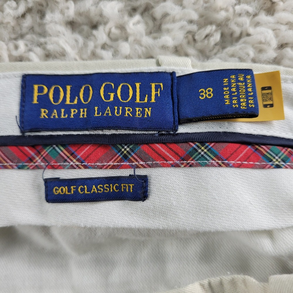 Polo Golf Ralph Lauren Shorts Mens 38 Tan Classic Fit Chino Crest Logo Excellent - Picture 2 of 13